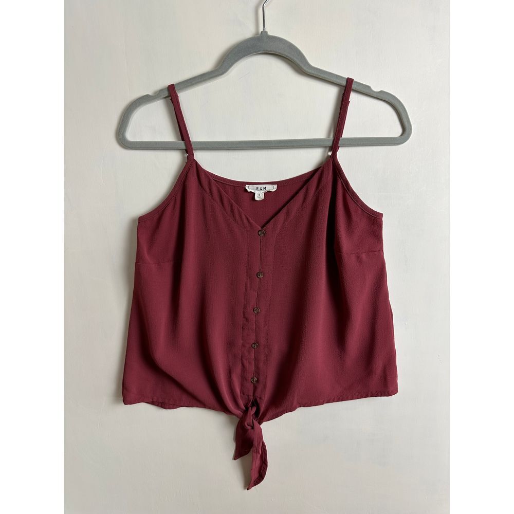 E&M Women's Top Small Maroon